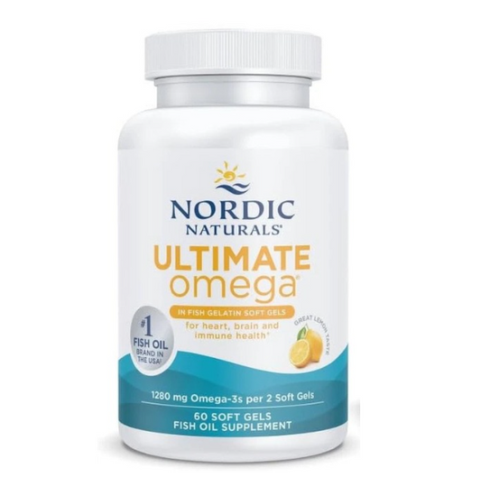 Nordic Naturals Ultimate Omega, Lemon Flavor - 60 Soft Gels - 1280 mg Omega-3 - High-Potency Omega-3 Fish Oil