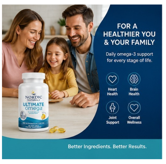 Nordic Naturals Ultimate Omega, Lemon Flavor - 60 Soft Gels - 1280 mg Omega-3 - High-Potency Omega-3 Fish Oil