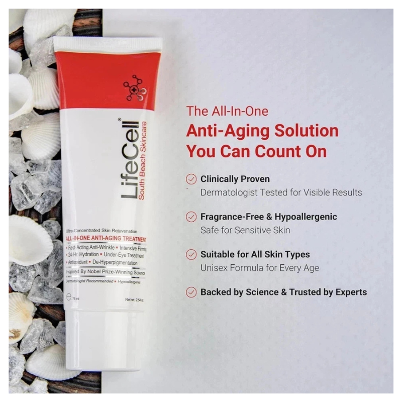 New Live-Cell South Beach Skincare All In One Anti-Aging Treatment - 2.54 oz