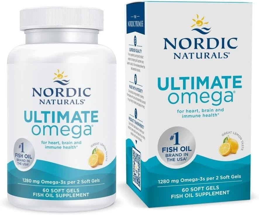 Nordic Naturals Ultimate Omega Lemon 1280mg 60ct Fish Oil